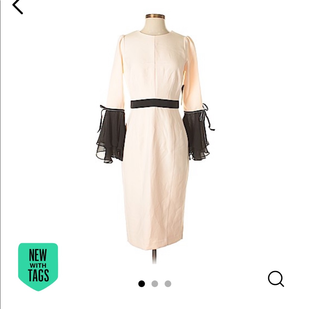 ❤️‍🔥 NWT Eva Mendes Flare Sleeve Bowknot Bodycon Pink Dress Size 0